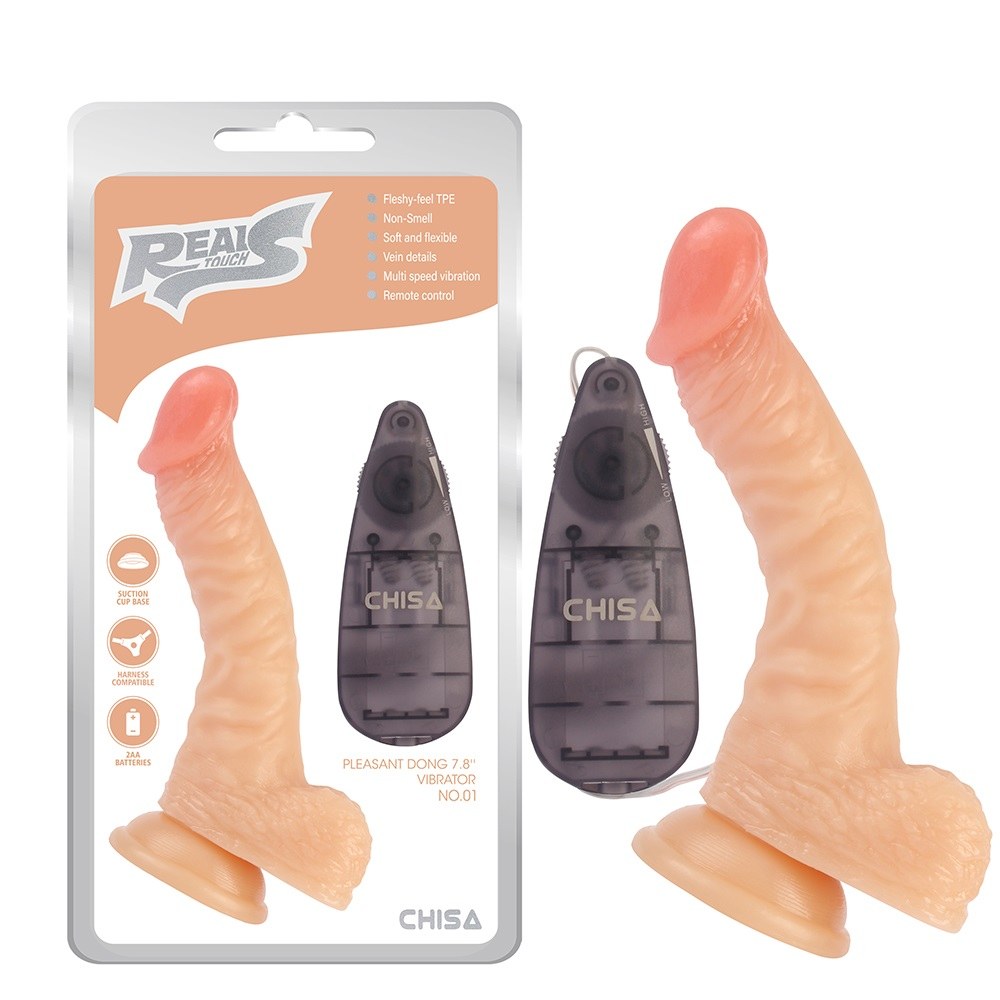 Multi-Speed Vibration, Realistic Feel, Phthalate and Latex F... Chisa - 7.8" Vibro Dildo #01 w Remote - Flesh photo-4