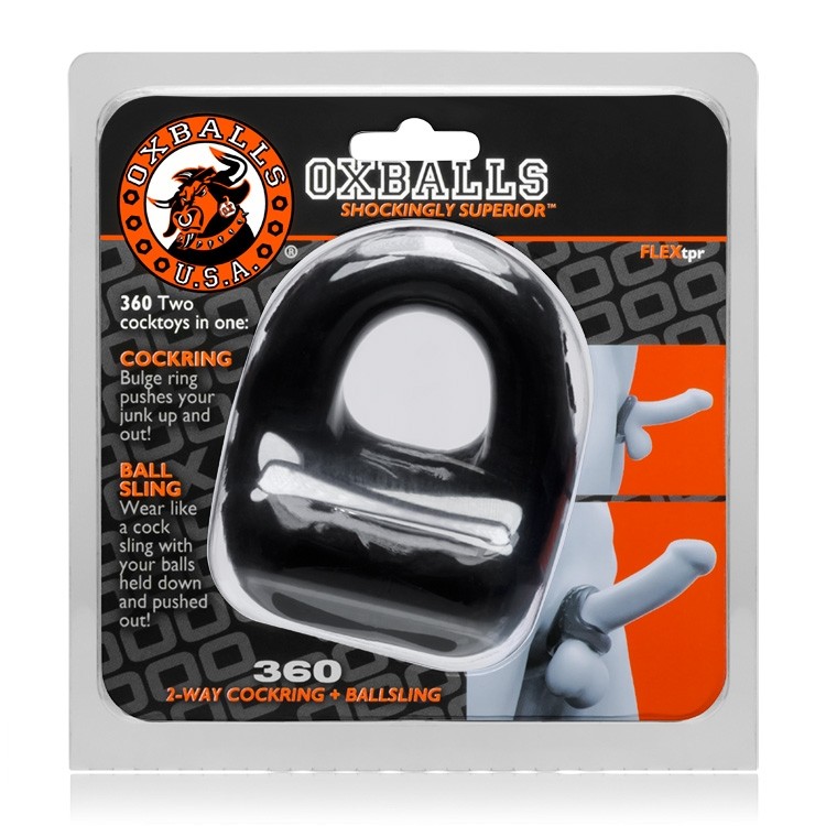 360 is the new two in one cockring and ballsling from OXBALL... Oxballs - 360 Ballsling Ring - Black photo-7