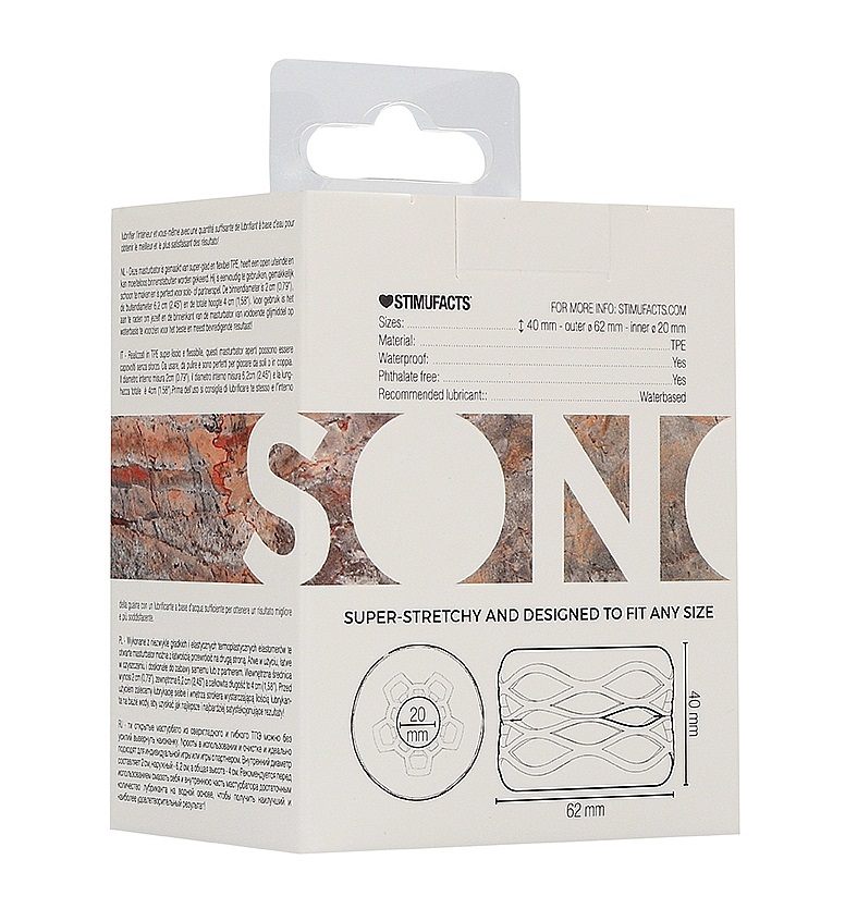 Made from super-smooth and flexible TPE the open-ended mastu... Sono - #93 Reversible Masturbator - Clear photo-6