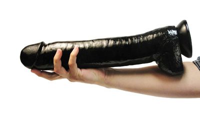 You will probably need a ball gag, too, unless you want the ... Master Cock - The Destroyer 16.5" Dildo - Black photo-4