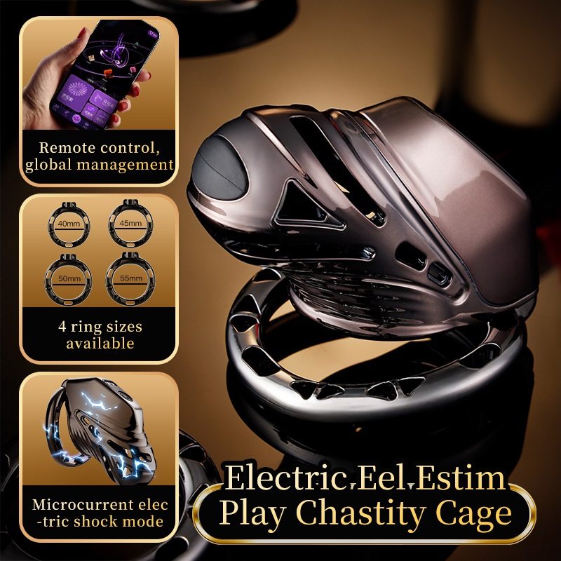Lockink Electric Eel Estim Play Chastity Cage combines chast... Lockink - Estim Chastity Cage photo-3
