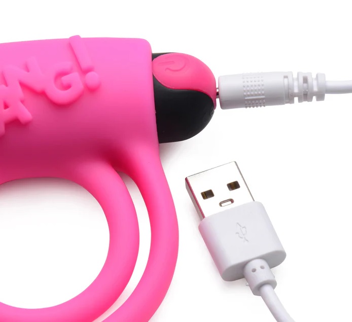 Enhance your cock with this velvety silicone ring and vibrat... Bang! - 28X Vibro Cock Ring - Pink photo-4