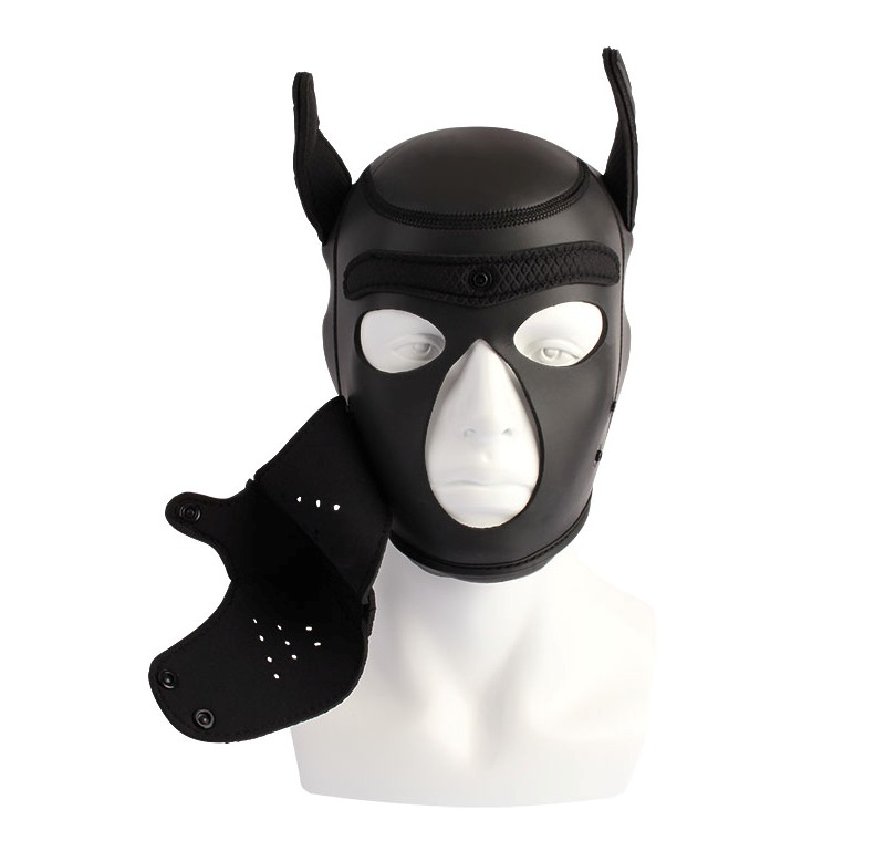 Breathable, Stretchy, Removable Muzzle, For heightened senso... Chisa - Be My Master Puppy Hood - Black photo-5