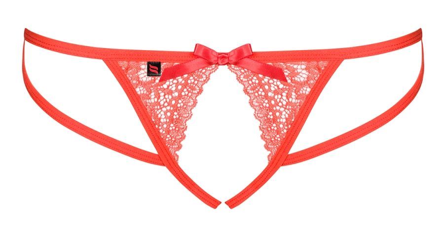 Wonderful underwear will turn an ordinary evening into... a ... Obsessive - Picantina Crotchless Thong - Cherry Tomato - S/M photo-7