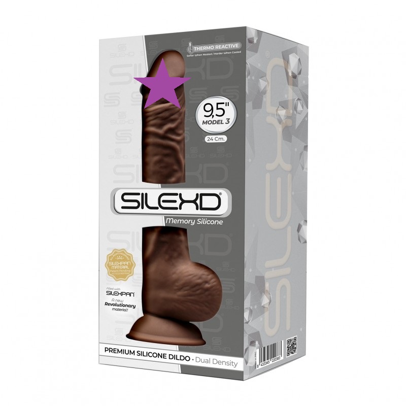 SilexD offers a variety of dildos with an extraordinary qual... Silexpan - 9.5" Dual Destiny Premium Silicone Dildo - Brown photo-2