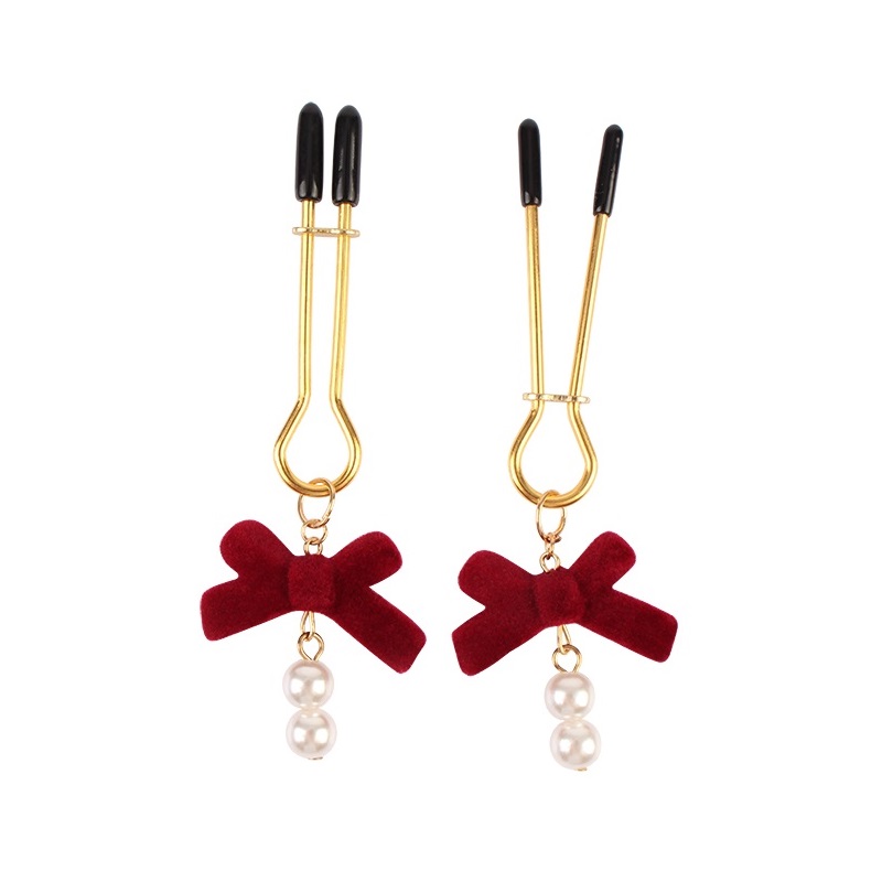 Nipple Play, Easy to Wear, Non-Piercing, Fully Adjustable.
... Chisa - Pearl Nipple Clamps - Red photo-2