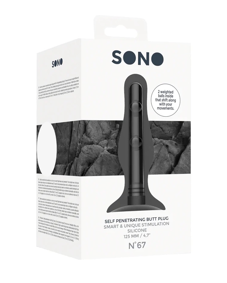 Feel the excitement of penetration again and again with this... Sono - #67 Self Penetrating Butt Plug - Black photo-3