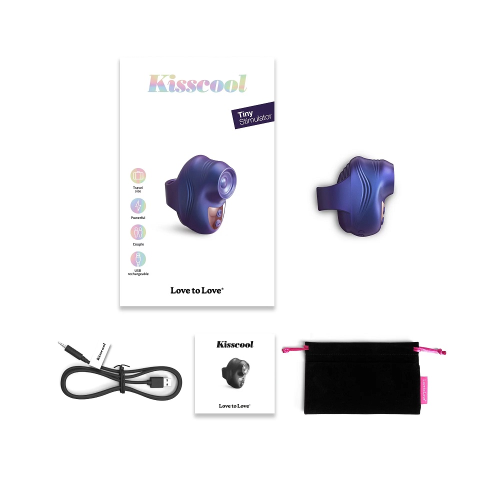 The cutest of them all! Just slip Kisscool onto your index f... Love to Love - Kisscool Tapping Vibrator - Indigo photo-6