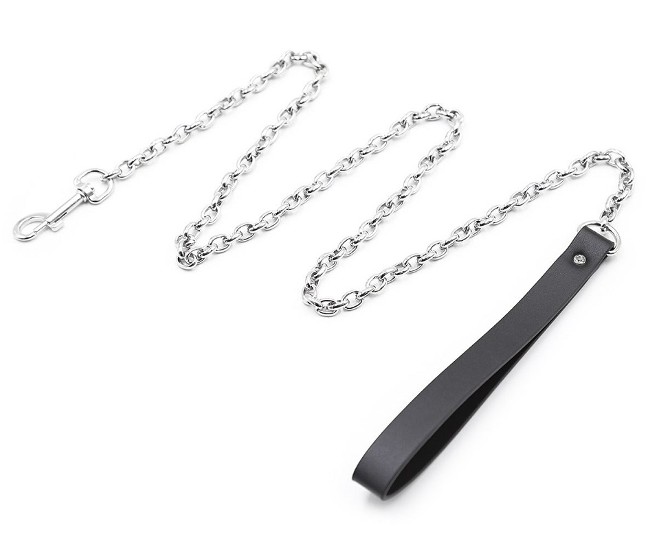 A sturdy but oh so fine PU leather belt with an aluminum sma... Kiotos - Metal Plug w Chain Leash photo-3