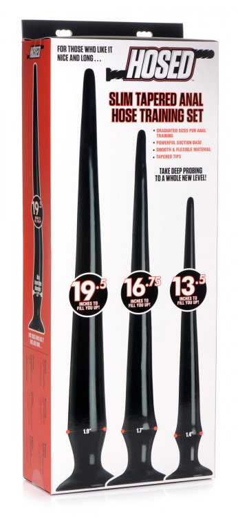 Reach your deepest parts with this trio of Tapered Anal Hose... Hosed - Slim Tapered Anal Set - Black photo-7