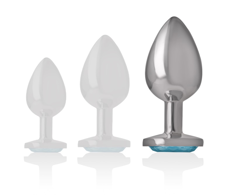 Let your buttocks shine with the Intense anal plug, decorate... Intense - Metal Heart Gem Plug L - Blue photo-5