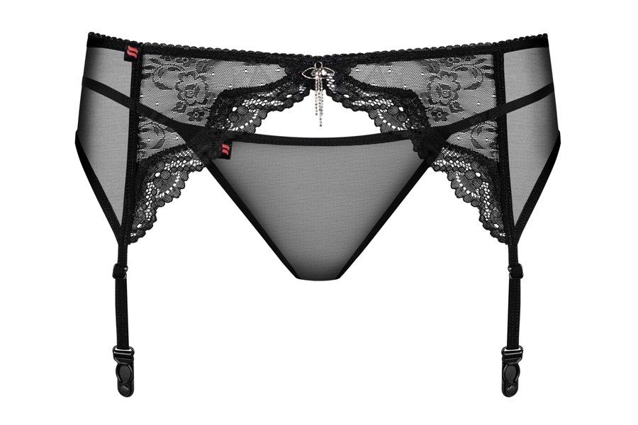 Have you been thinking about something absolutely special? T... Obsessive - Charms Garter Belt & Thong - Black - XXL photo-9