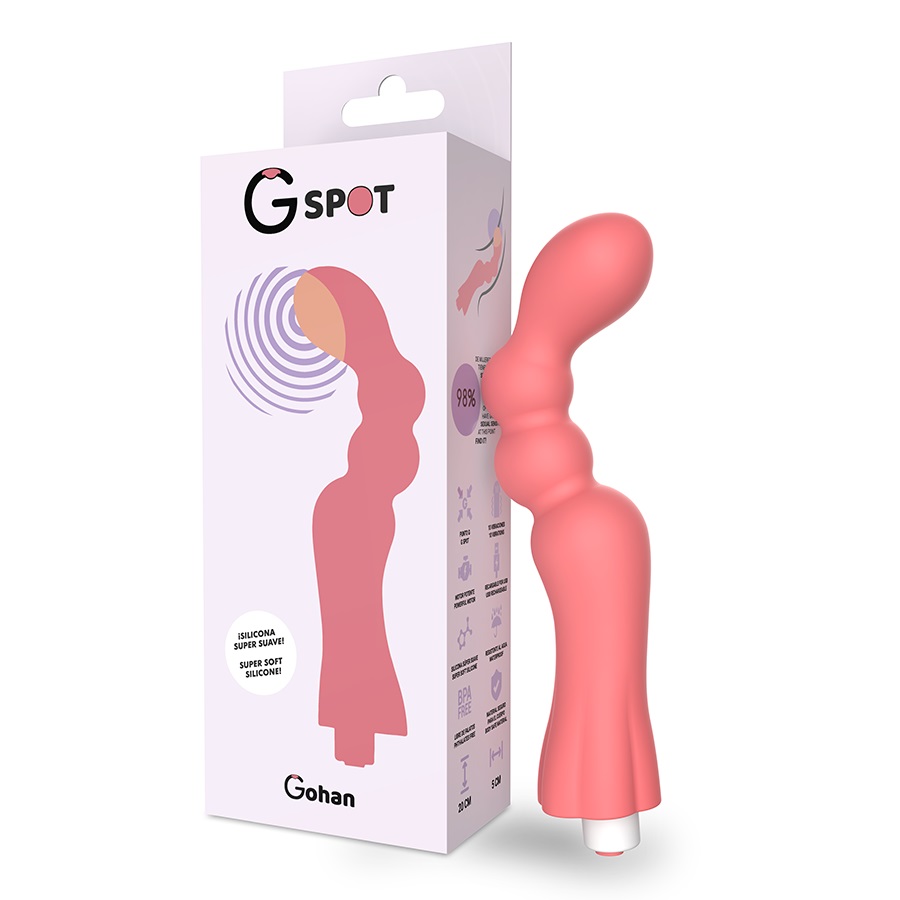 Pleasant rechargeable G-spot vibrator, Gohan massager perfec... G-Spot - Gohan Vibrator - Red photo-4
