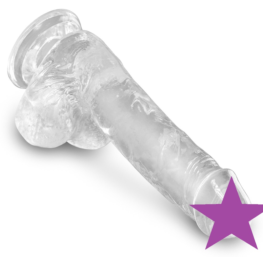 The King Cock Clear 6 in. Dildo combines a translucent dildo... King Cock - 6" Cock w Balls - Clear photo-2
