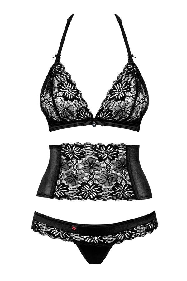 A gorgeous set with a seductive belt is waiting for you righ... Obsessive - 846-SEG-1 Set 3-pcs - Black - S/M photo-10