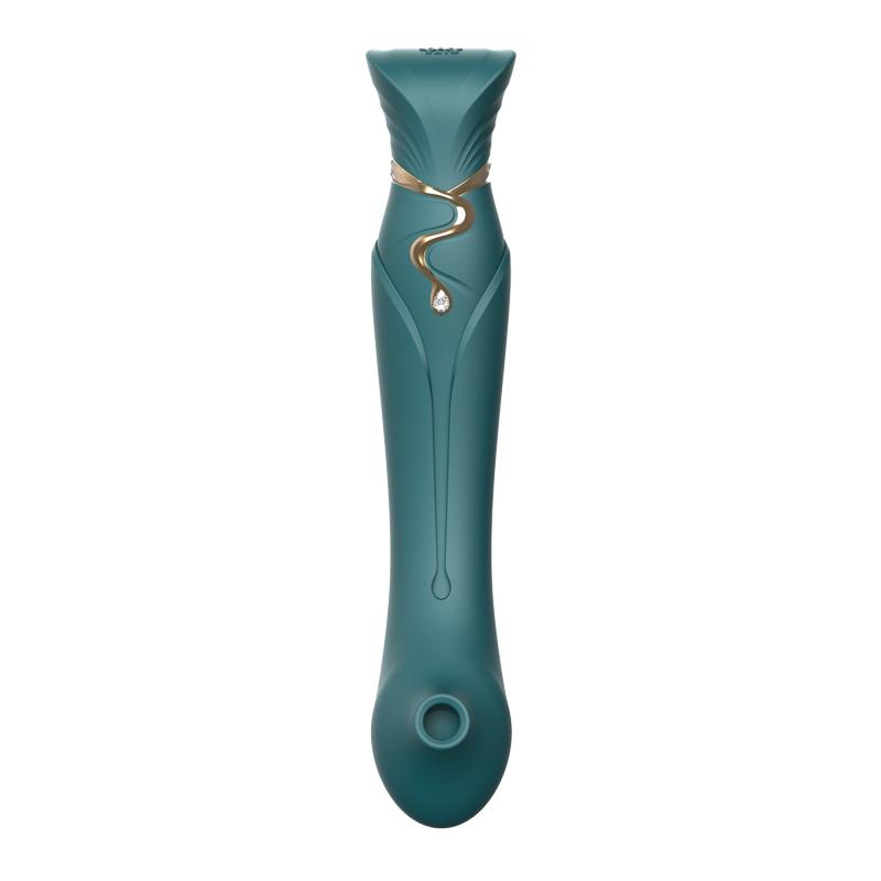 Experience true luxury with the ZALO Queen G-spot PulseWave ... Zalo - Queen APP Heating Vibro Set - Jewel Green photo-4