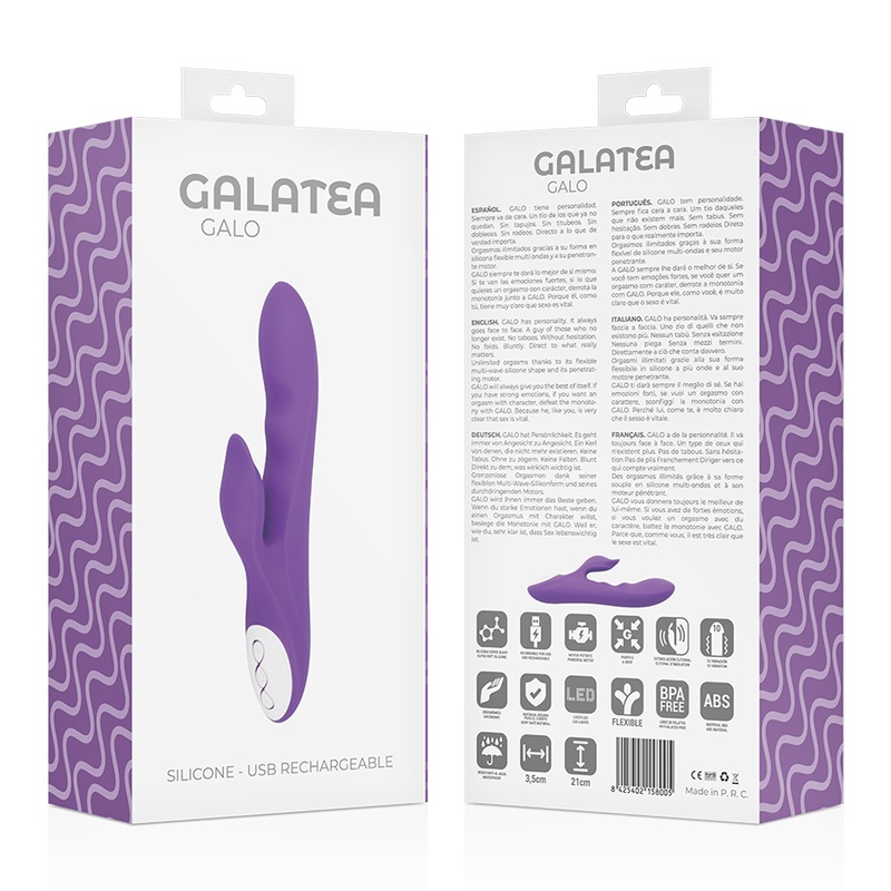Galo, a masterpiece of erotic sensations. Galo has three ind... Galatea - Galo Rabbit Vibrator - Purple photo-8