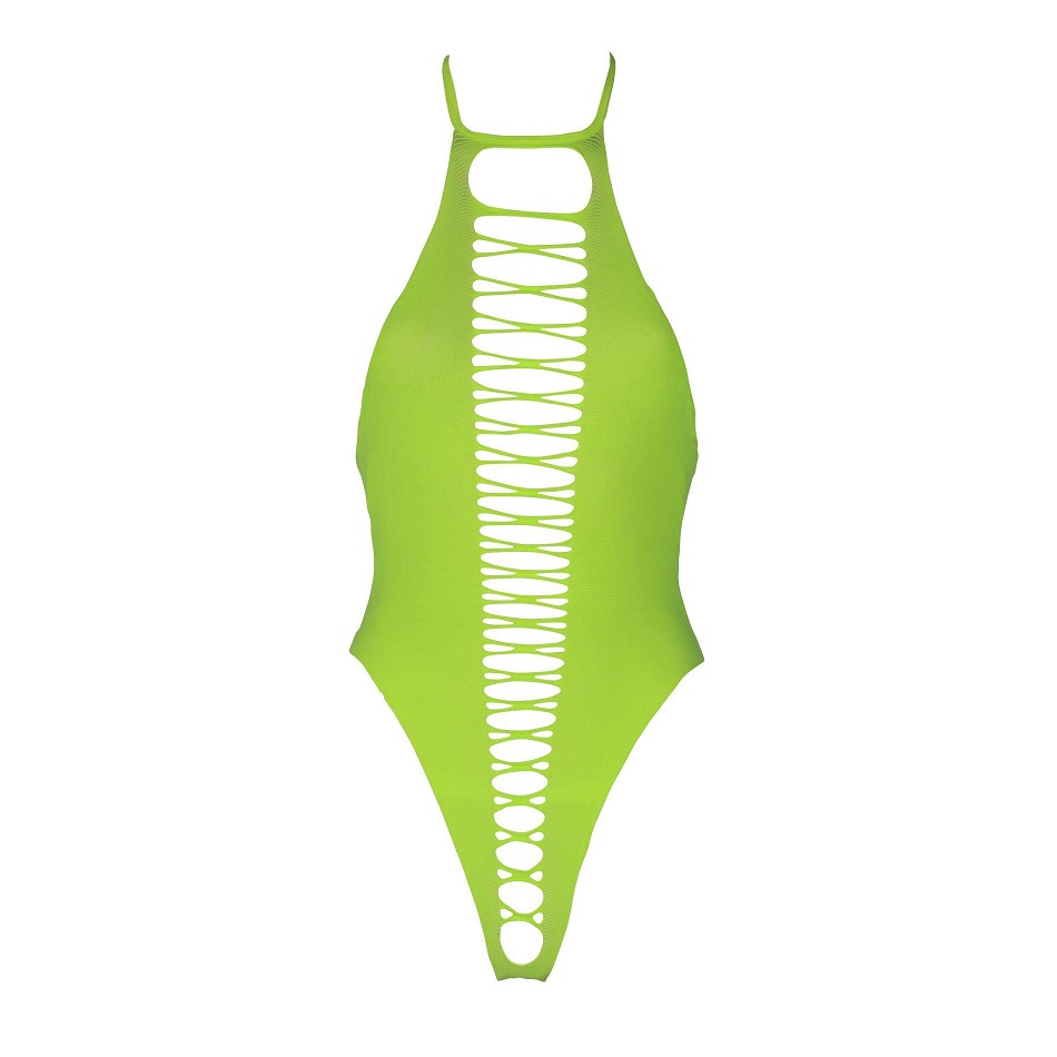 Neon lingerie is the perfect addition to your collection. Ma... Ouch - Glow In Dark High-Cut Body - Green photo-5