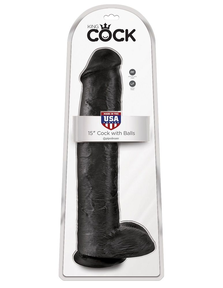 Do you want your first dildo to look and feel just like the ... King Cock - Cock 15″ With Balls - Black photo-7