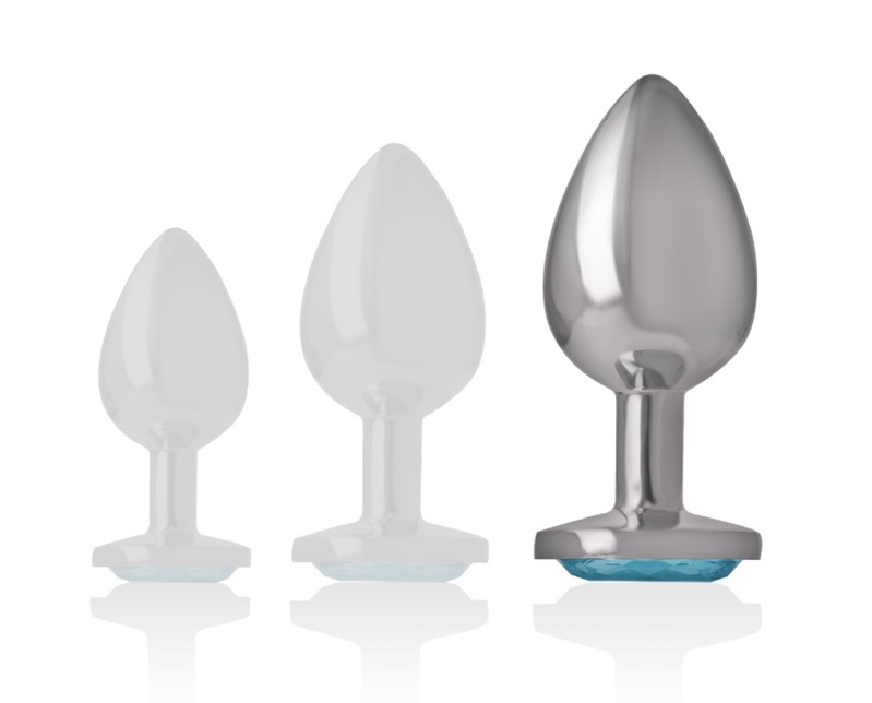 Let your buttocks shine with the Intense anal plug, decorate... Intense - Metal Gem Plug L - Blue photo-5