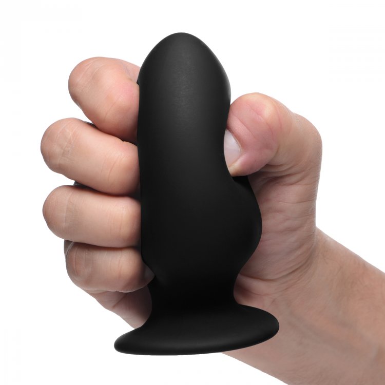 Available in 3 sizes, this squeezable, bendable butt plug ma... Squeeze-It - Anal Plug M-size - Black photo-3