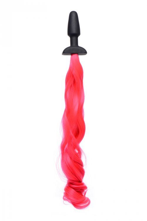 Enjoy hot equine action in a fun, flirty color with this smo... Tailz - Pony Tail Anal Plug - Hot Pink photo-3