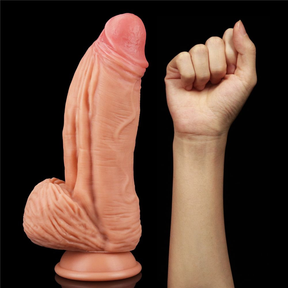 Built to deliver the most lifelike satisfaction, Love Toy Ki... Lovetoy - 10" Dual Layered King Sized Cock - Flesh photo-3