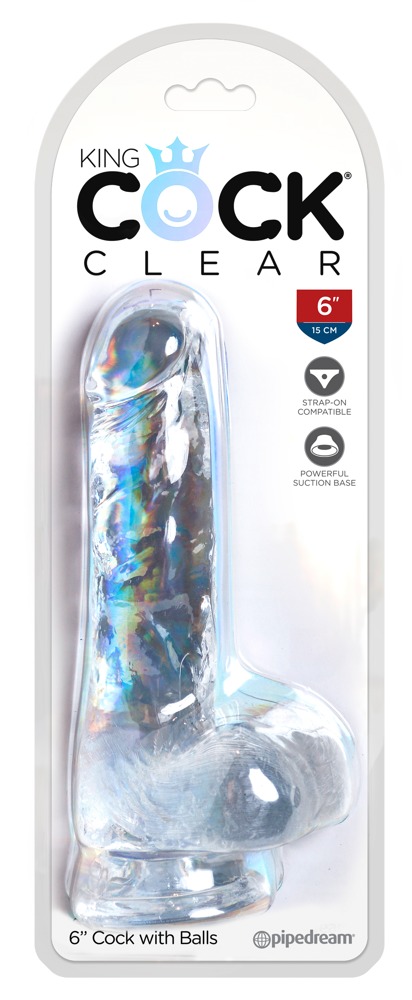 The King Cock Clear 6 in. Dildo combines a translucent dildo... King Cock - 6" Cock w Balls - Clear photo-6