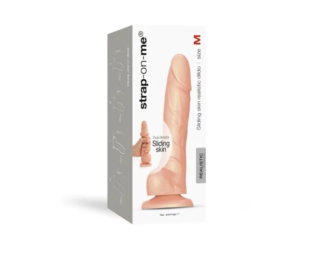 The only dual density silicone Sliding skin realistic dildo ... Strap-On-Me - Sliding Skin Dildo M - Vanilla photo-10