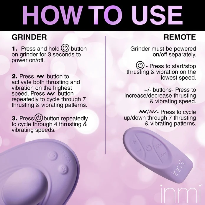 Transform any chair or couch into the perfect, sexy, saddle ... Inmi - Thrust 'N' Grind Vibrator - Purple photo-9