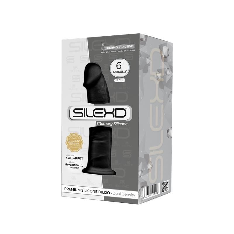 SilexD offers a variety of dildos with a silicon of extraord... Silexpan - 6'' Dual Destiny Premium Silicone Dildo - Black photo-3