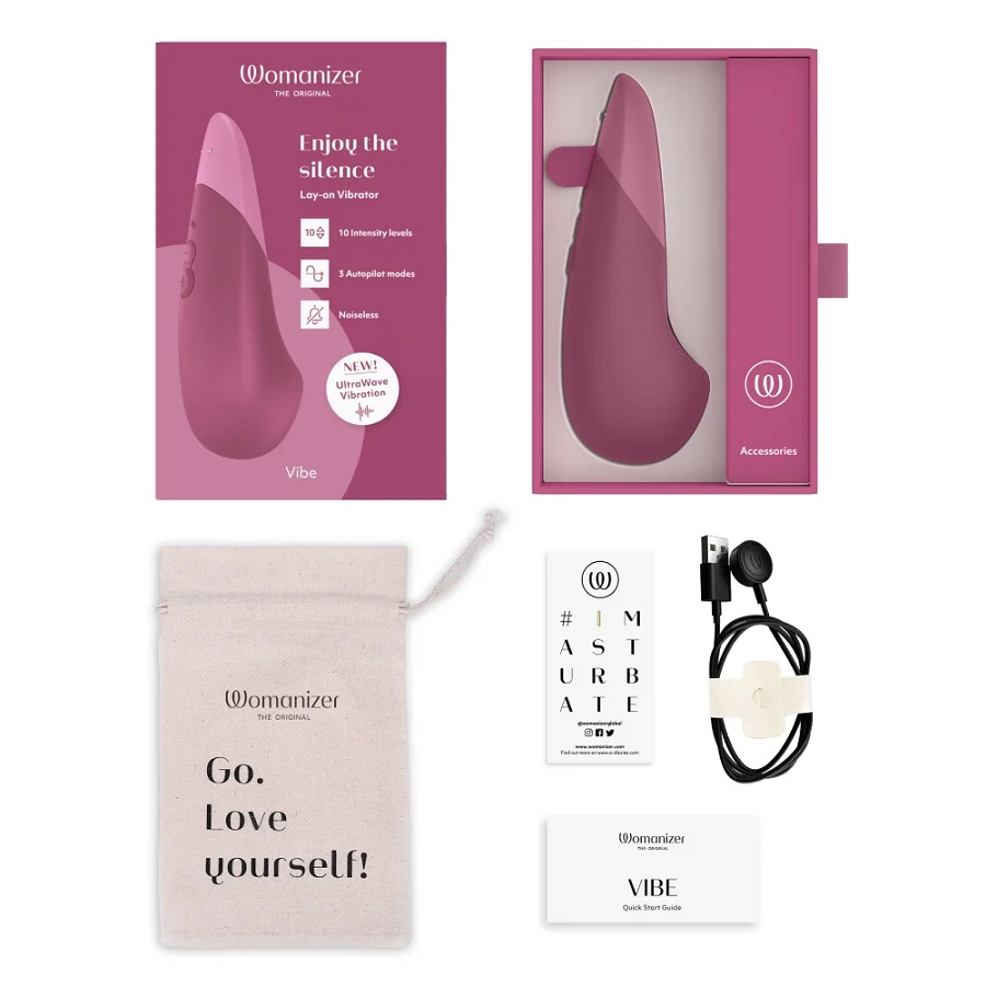 Noiseless vibrator offering a new kind of sensation with Ult... Womanizer - Vibe UltraWave Clitoral Vibrator - Dusky Pink photo-9