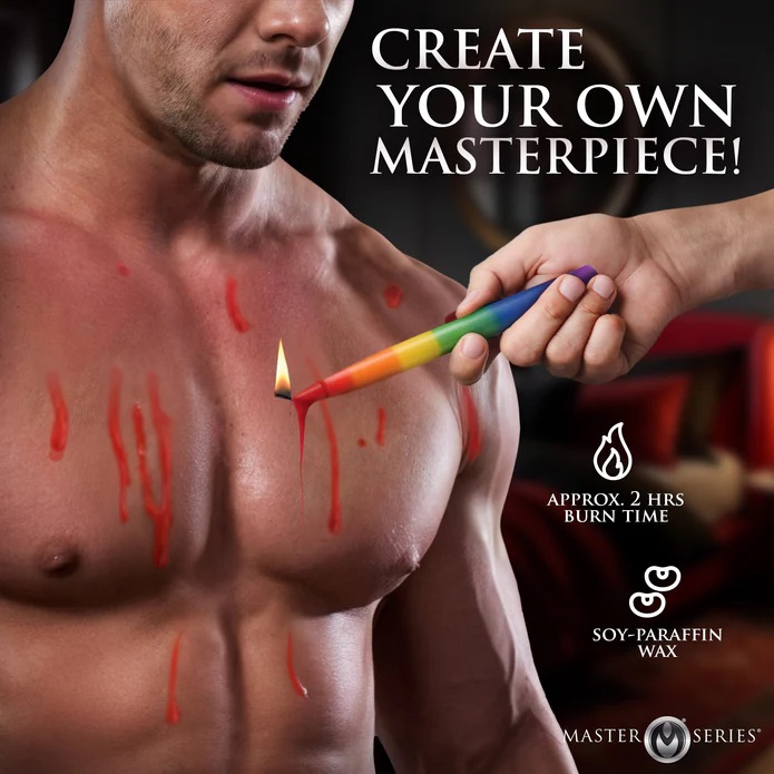 Transform your steamy scenes together and queer them up with... Master Series - Pride Candles Set 3 pcs - Rainbow photo-4
