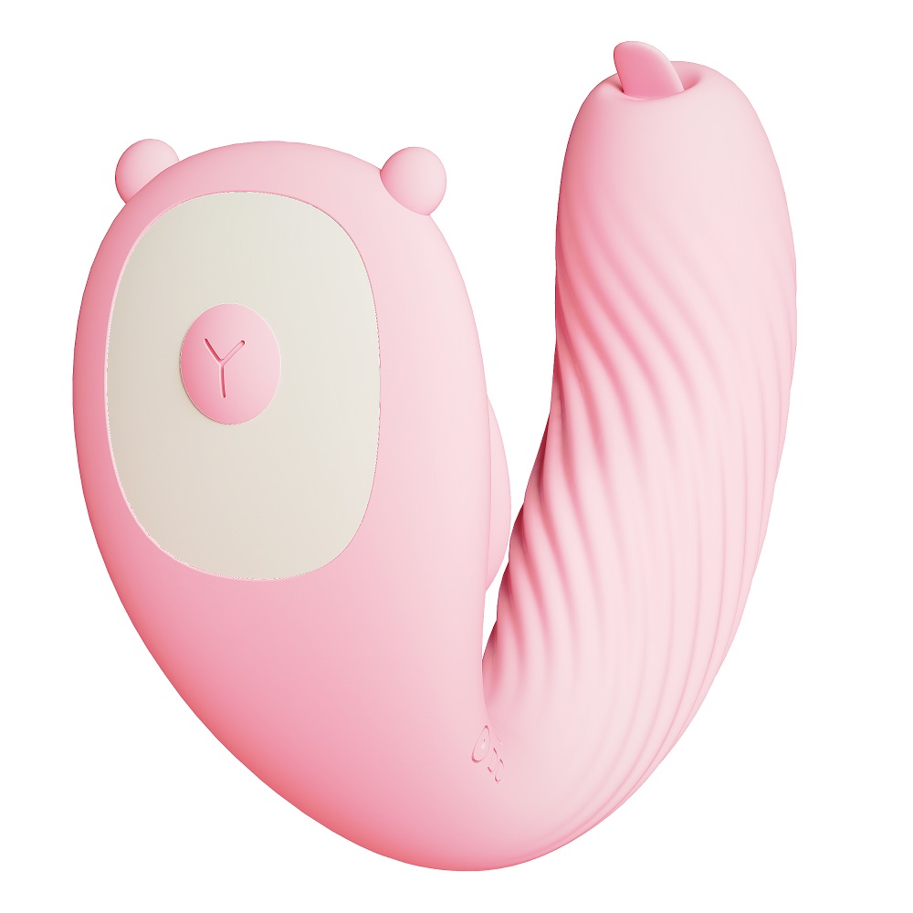This couple vibrator combines clitroal and G-spot which brin... Secwell - Bear Dual Vibrator - Pink photo-6