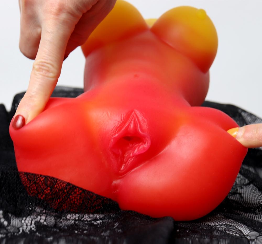 Realistic vaginal male masturbator with breast, mini sex dol... FAAK - Seductive Masturbator 1229g - Red photo-4
