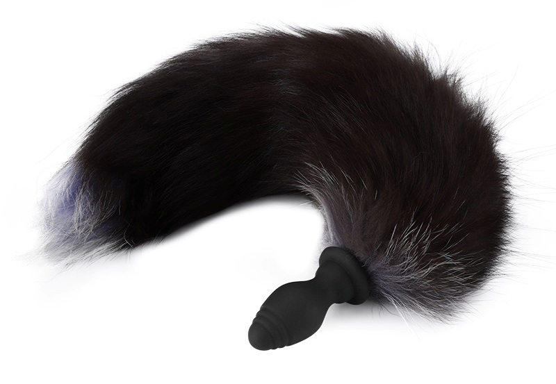 The Tail Butt Plug features its vibrating silicone plug in d... MT - Vibro Fox Tail Plug - Black photo-3