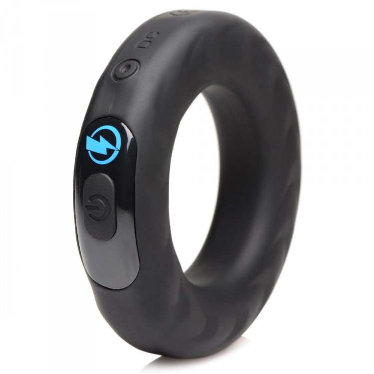 Give your cock a good shock with this Vibrating E-Stim Cock ... Zeus Electrosex - Vibro & E-Stim Cock Ring - Black photo-3