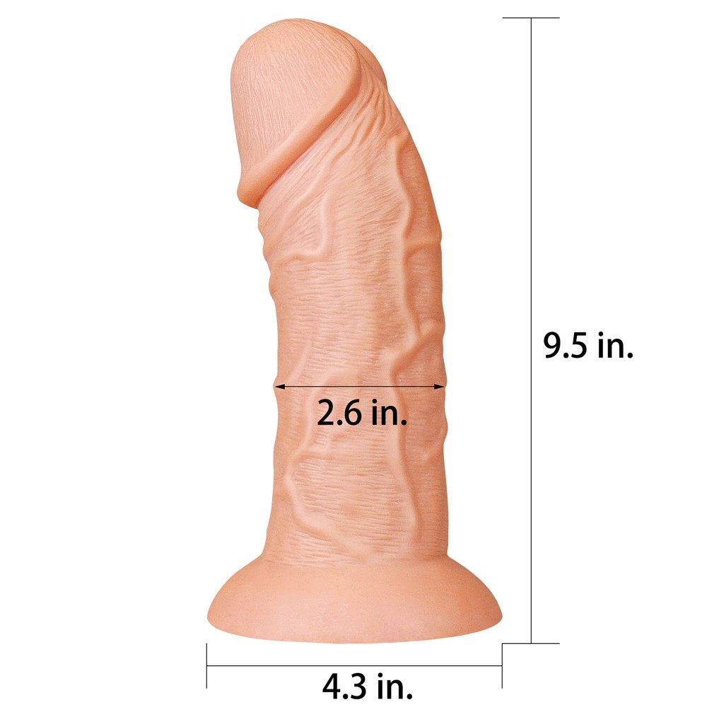 Explore every inch of legendary king-sized realistic dildo f... Lovetoy - 9.5" Realistic Curved Dildo - Flesh photo-11
