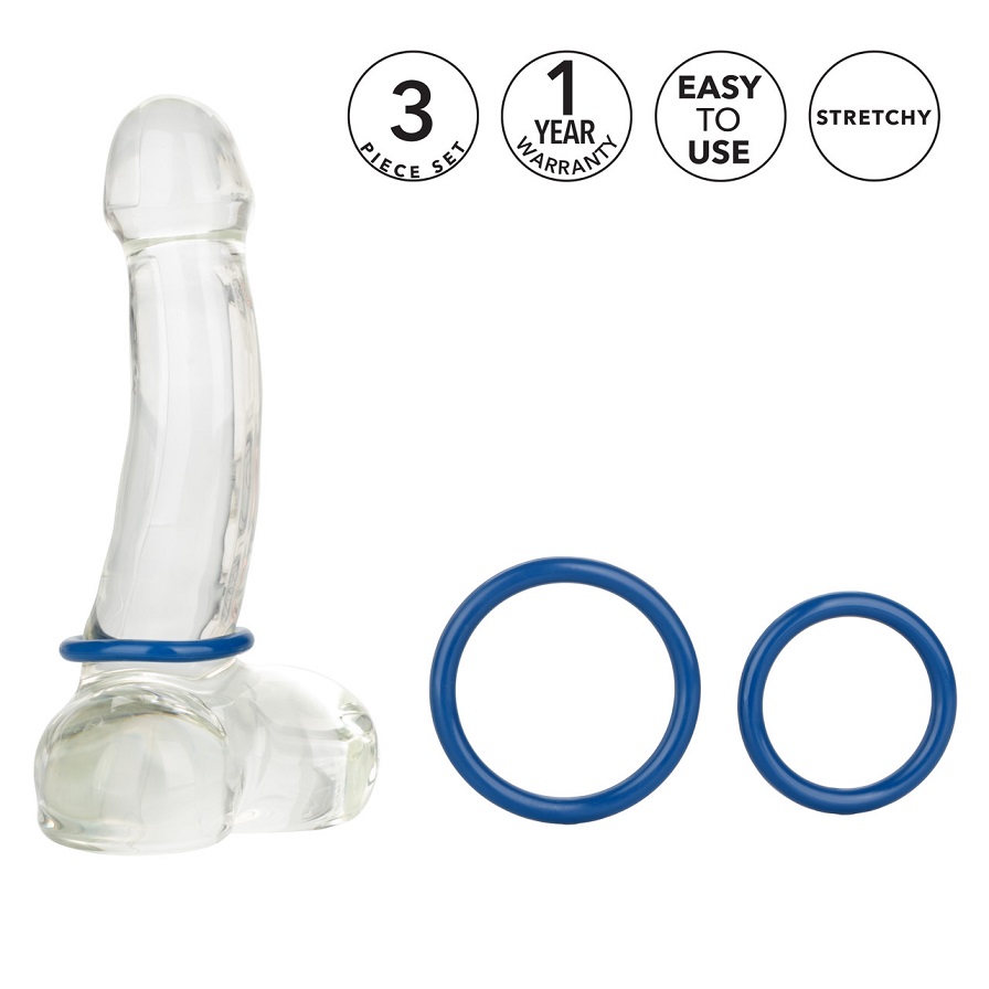 Take your intimate pleasure to new heights with the exotic T... CEN - Tri-Rings - Blue photo-7