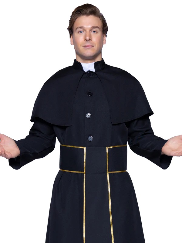 Bless the Halloween heathens in 2 PC Priest Costume by Leg A... Leg Avenue - Priest Costume 2pcs - Black - M/L photo-4