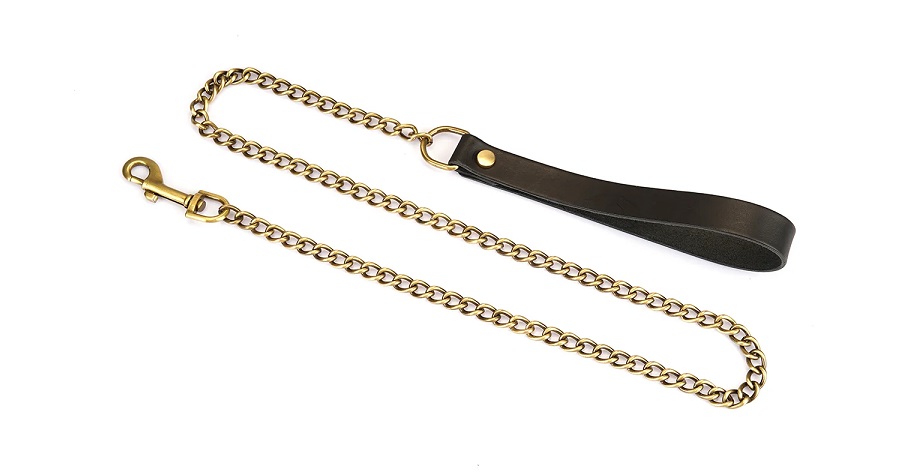 Samurai-inspired bondage accessories, embodying the spirit o... Liebe Seele - Samurai Leather Collar w Leash - Black photo-4