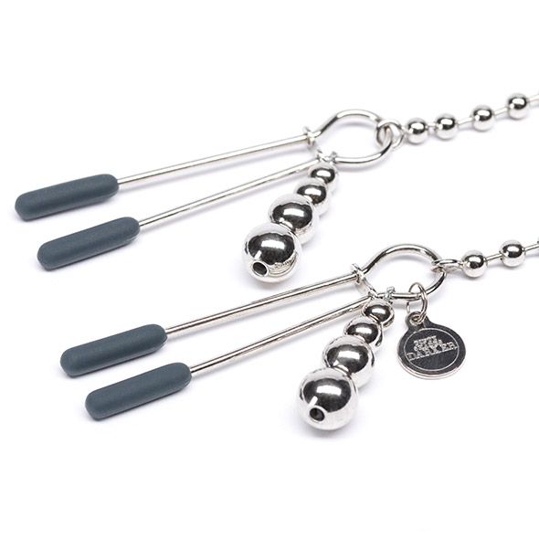 Whether you're one of those lucky people who can climax ... Fifty Shades of Grey - Darker At My Mercy Beaded Chain Nipple Clamps photo-3