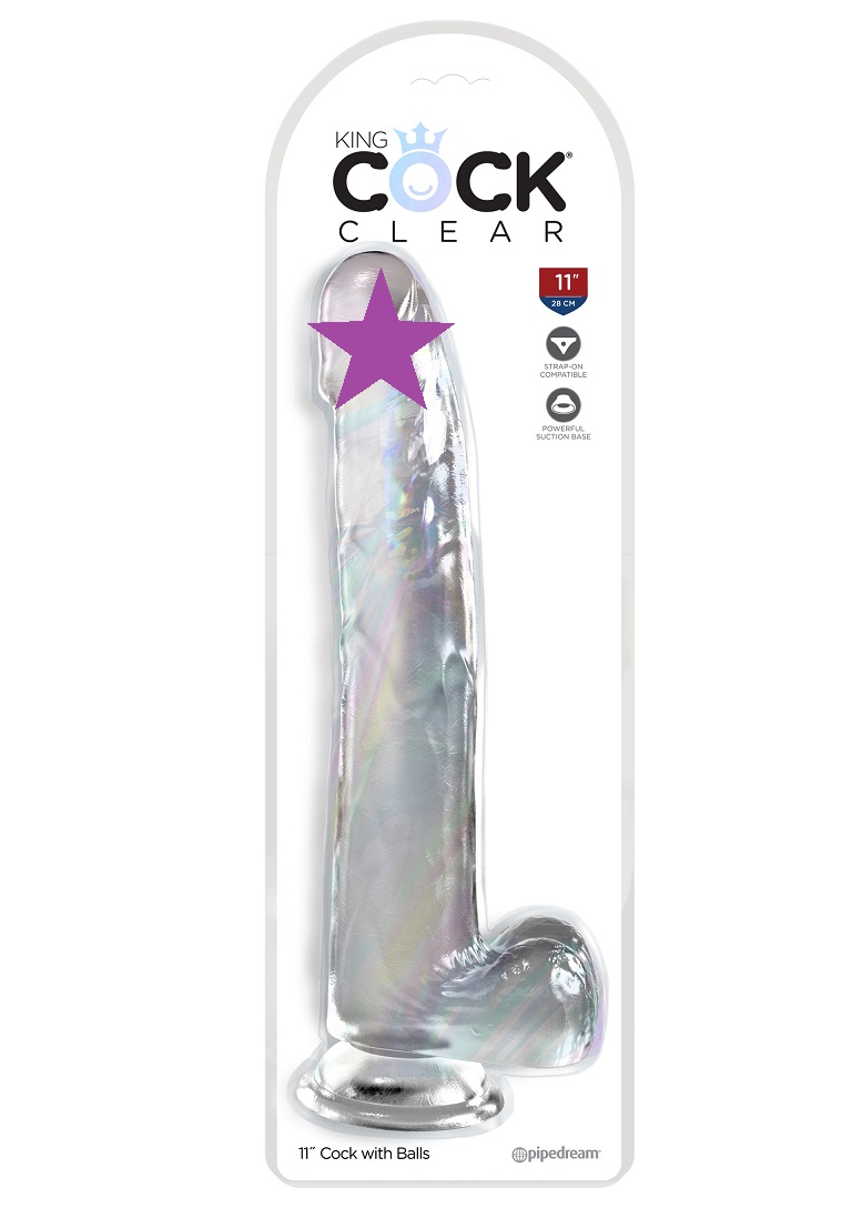 Clearly the best! Created to heighten your pleasure experien... King Cock - 11" Clear Cock w Balls photo-2