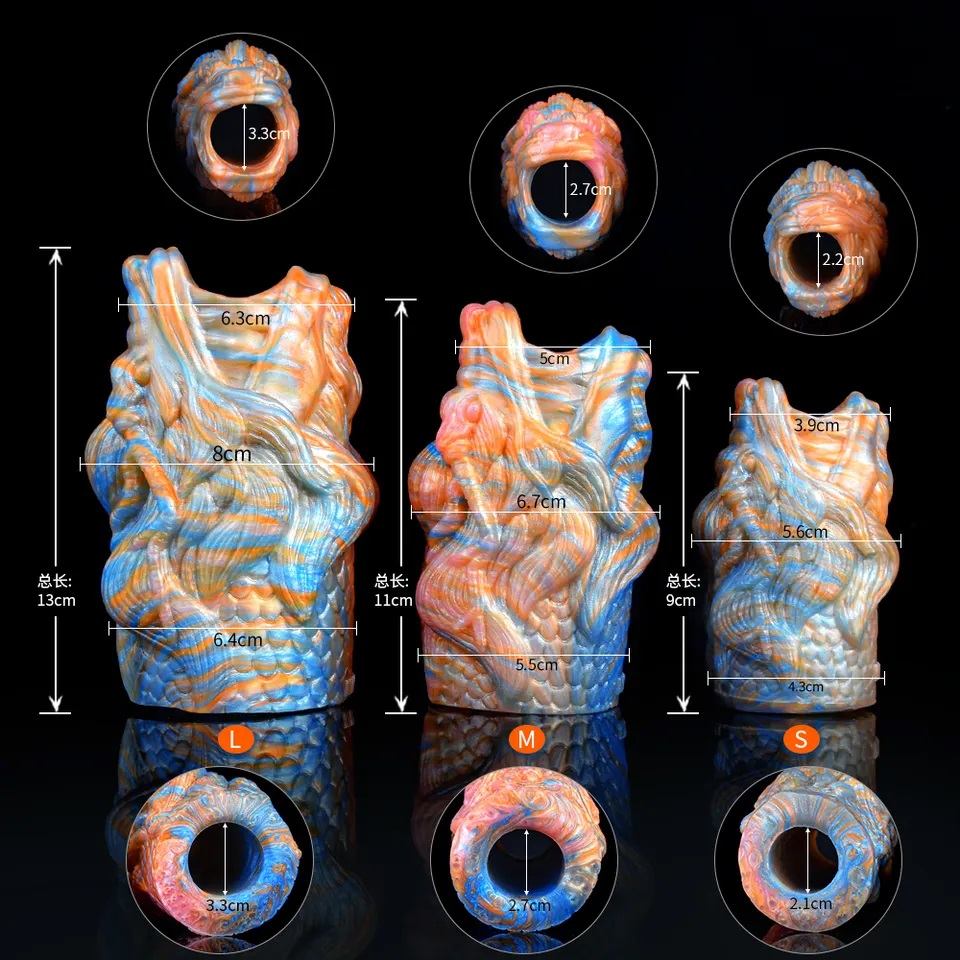 Material: Platinum liquid silicone
Intotal L: 9cm
Diameter: ... FAAK - Fantasy Dragon Mouth Sleeve - S photo-10