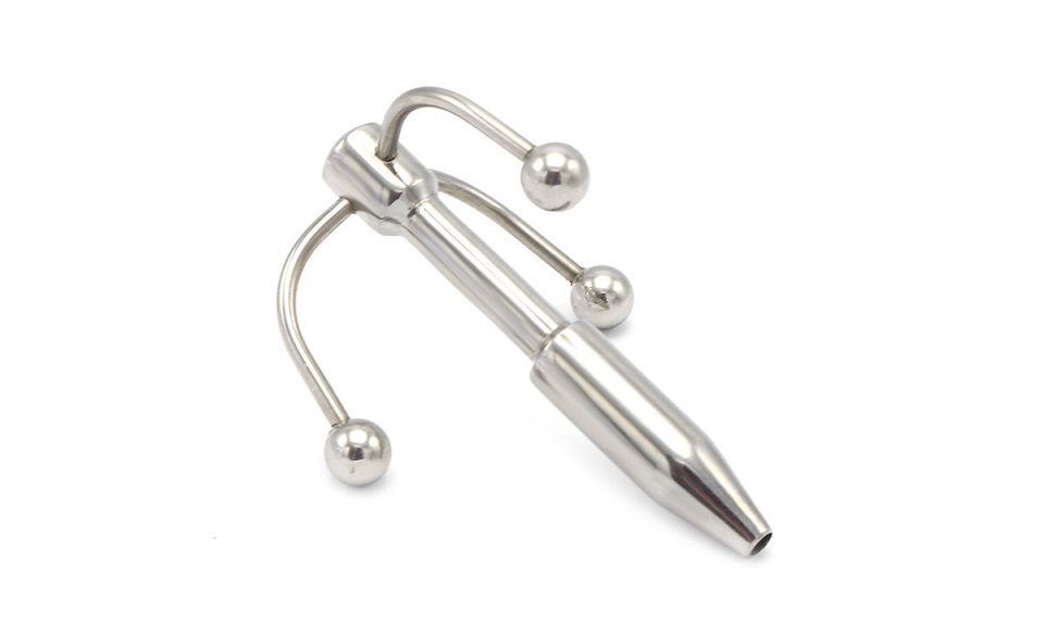 The amazing stainless steel penis plug is shaped like a grap... Kiotos - Hollow Grappling Cock Hook photo-3