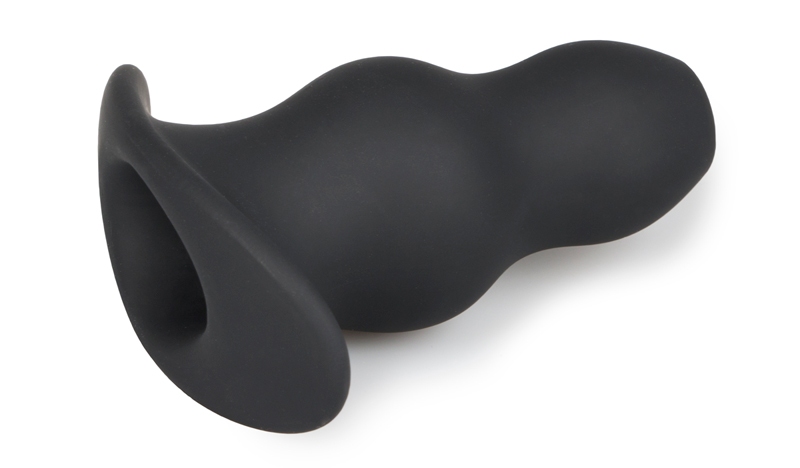 This hollow butt plug is made of soft and smooth silicone fo... Sinner Gear - Hollow Butt Plug M - Black photo-3