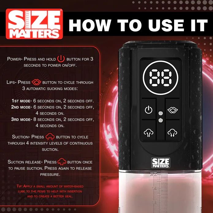 Give yourself a boost with this sucking penis pump! The clea... Size Matters - Sucking Penis Pump - Black photo-7