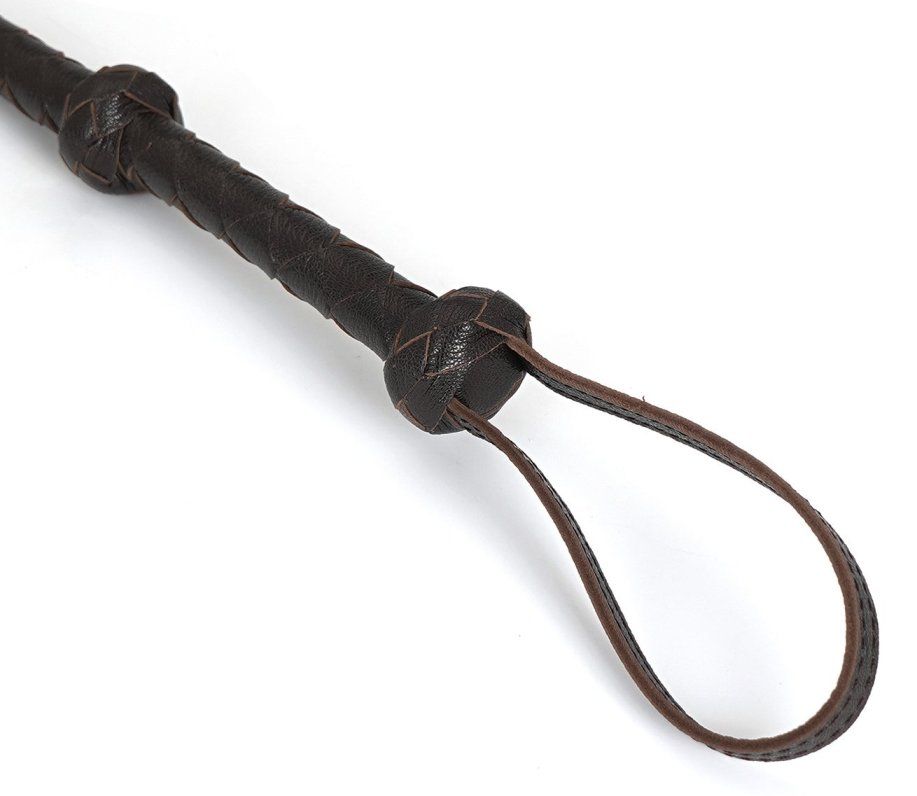 Add this cowboy style to your BDSM play box. With 75 cm of l... Liebe Seele - Leather Handcrafted Whip - Brown photo-5