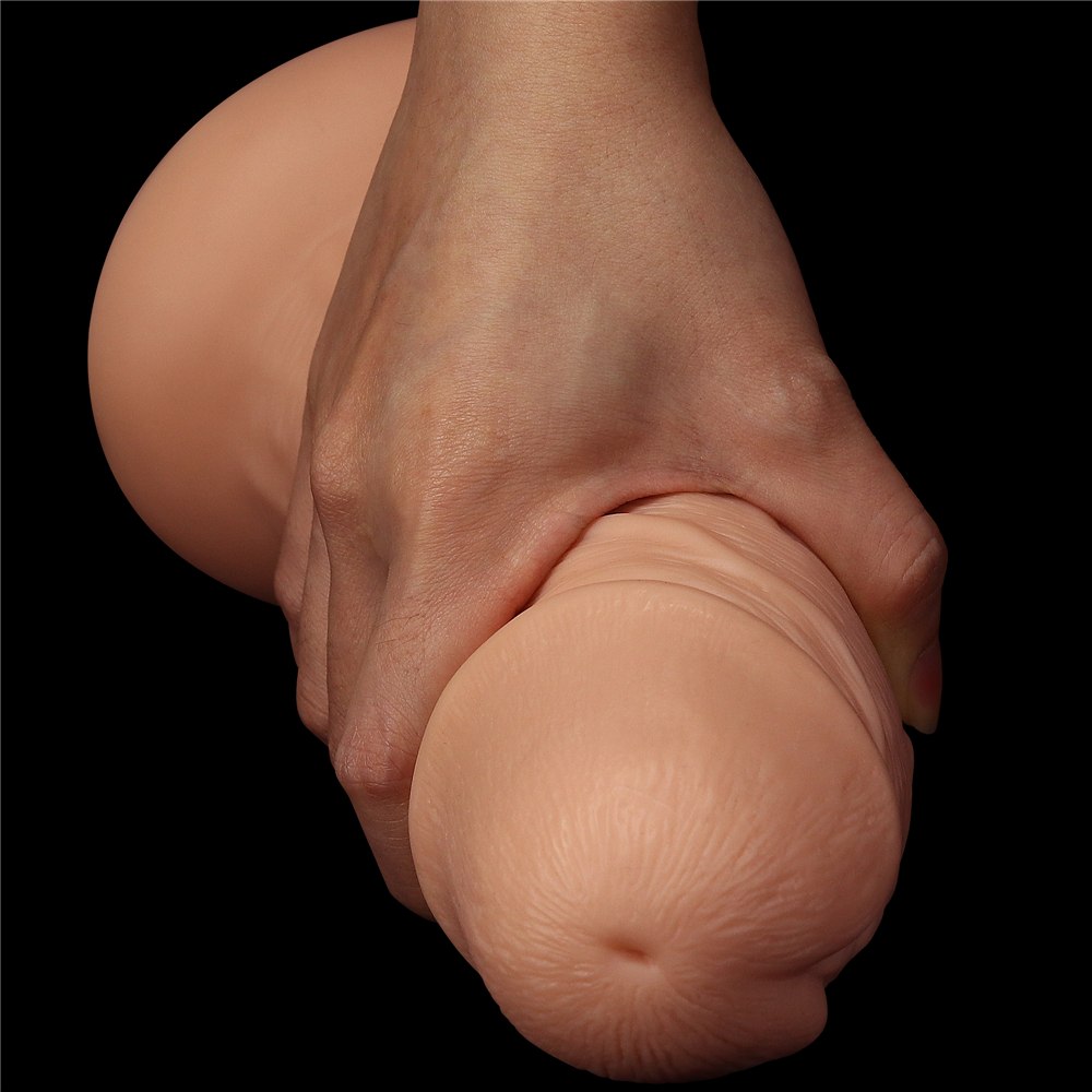 Explore every inch of legendary king-sized realistic dildo f... Lovetoy - 9.5" Realistic Curved Dildo - Flesh photo-8