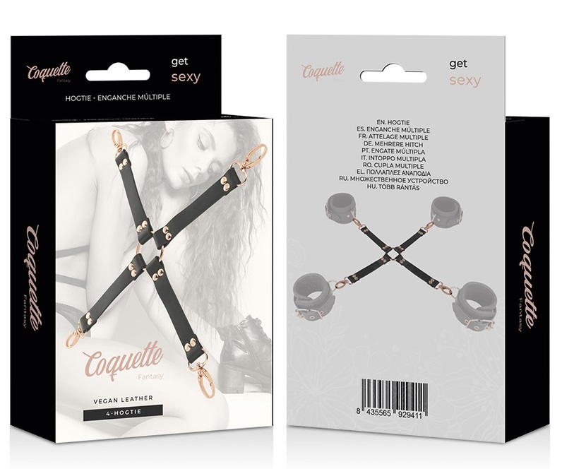 Coquette Fantasy Chic Desire presents the union of ties from... Coquette - Vegan Hogtie - Black photo-4